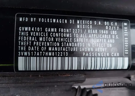 2017 Volkswagen Beetle #Pinkbeetle/1.8T Classic/1.8T S/1.8T Se/1.8T Sel from USA, damaged, VIN 3VW517AT7HM812213